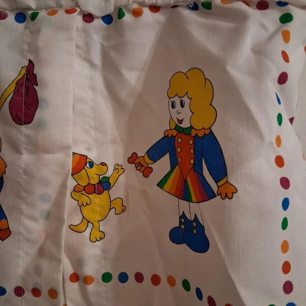 Vintage 80s Rainbow Circus Clown Diaper Stacker AOP‎ EUC